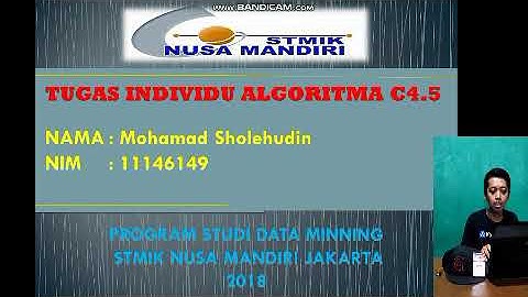 Tutorial algoritma c4.5 - Mohamad Sholehudin - 11146149 - 11.7AD.07 - Stmik Nuri warung jati