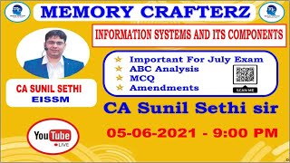 CA INTER EISSM IMPORTANT QUESTION FOR JULY 21 (CH 3 IS) BY MEMORY CRAFTERZ CA SUNIL SETHI