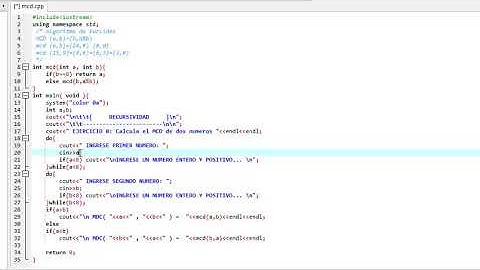 Ejemplo de Recursividad con Maximo Comun Divisor