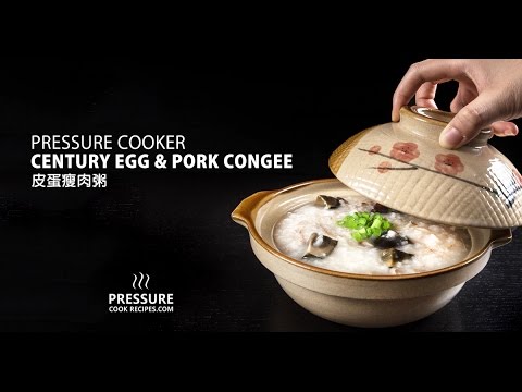 Pressure Cooker Chinese Century Egg & Pork Congee 