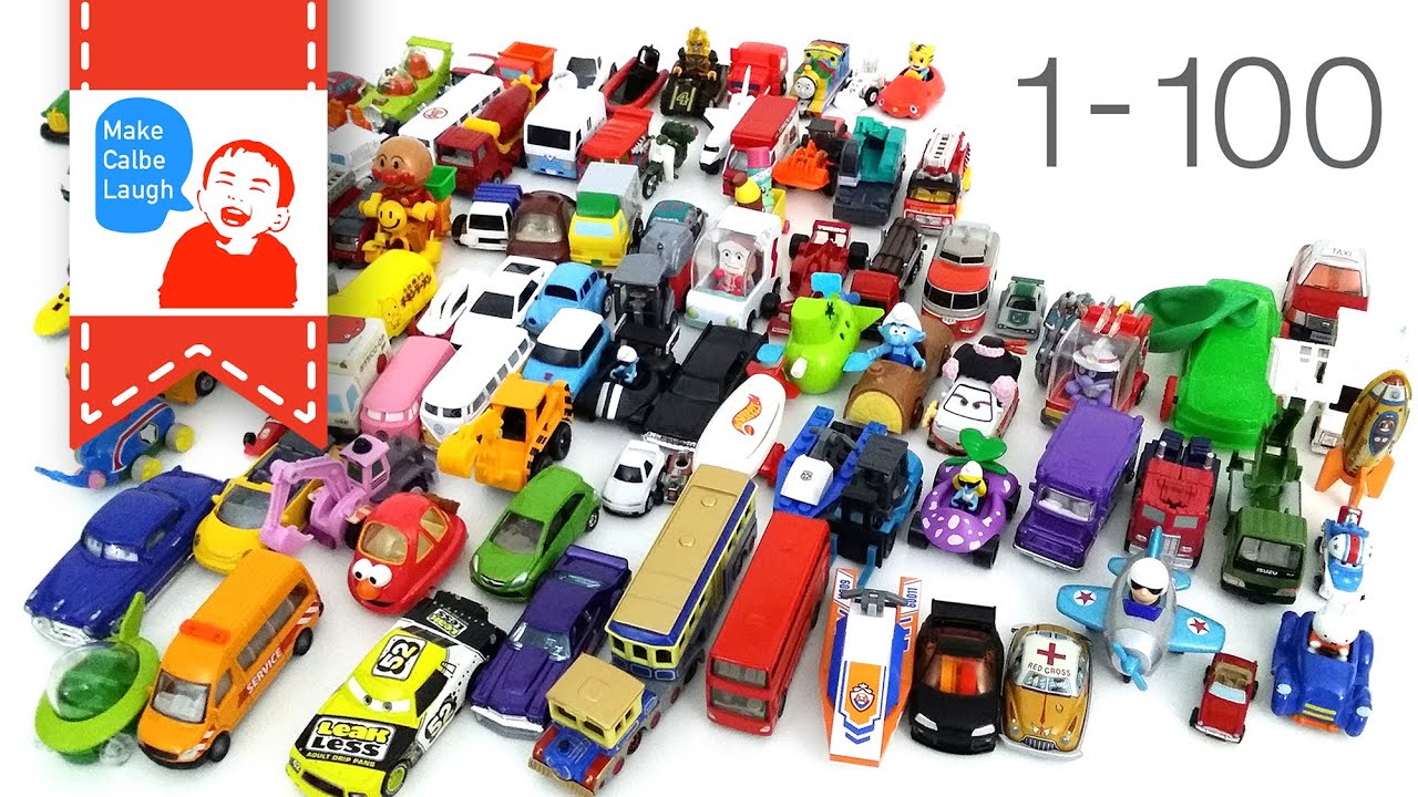 Learn to count numbers 1 to 100 for kids with street vehicles tomica
