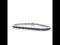 Montana Sapphire Blue Tennis Line Bracelet 14K White Gold