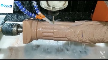 CNC Stone Engraving Machine With Rotary (4 Axis). OM1325WS1 Model / Ocean mechatronics