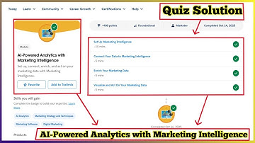 AI Powered Analytics with Marketing Intelligence | Salesforce Trailhead | Quiz Solution
