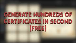 Generate 500 Certificates in 30 Seconds | ulk Certificate Generator | Free Tool | Open Source Demo