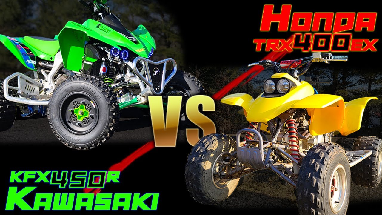 Modded Honda 400EX VS Kawasaki KFX450R Drag Race YouTube