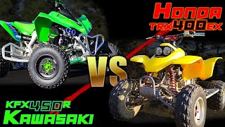 Modded Honda 400EX VS Kawasaki KFX450R Drag Race