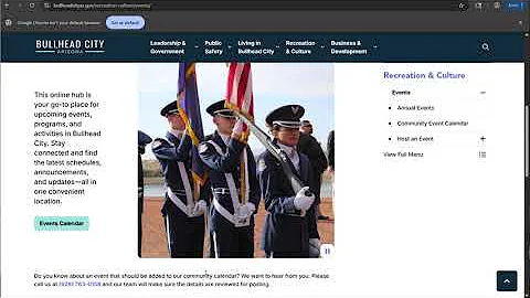 Events Calendar and Annual Events | BullheadCityAZ.gov Tutorials