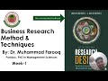Business research method and techniques in urdu hindi lecture 1  dr muhammad farooq