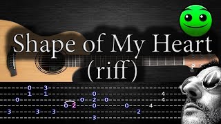 Как играть 'Shape of My Heart (Риф)' на гитаре [ТАБЫ] Fingerstyle