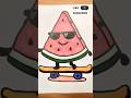 rolling into vibes! 🍉🛹#Shorts #WatermelonVibes #explore #art #ArtShorts #RelaxingVideo