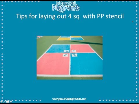 Painting Four Square with Peaceful Playgrounds Stencils