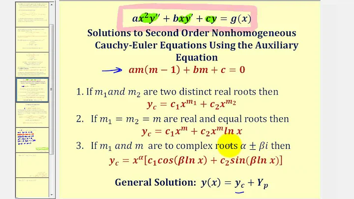 Second Order Nonhomogeneous Cauchy-Euler Differential Equations