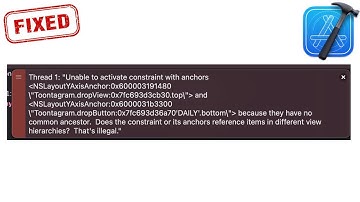 Unable To Activate Constraint With Anchors Because They Have No Common Anchors Fix