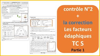 contrôle n°2 et la correction partie 1 ( les facteurs édaphiques )