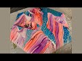#158 Cosmic Chaos Transfer Swipe | Acrylic Pour Painting | Abstract | Fluid Painting