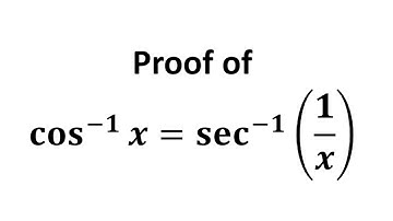 cos^-1(x) = sec^-1(1/x) | arccos x = arcsec(1/x)
