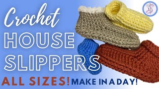 Crochet House Slippers!! MAKE IT TODAY! New Detailed Video! It feels like you are walking on clouds!