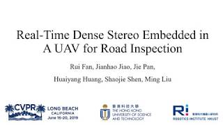 Real-Time Dense Stereo Embedded in A UAV for Road Inspection
