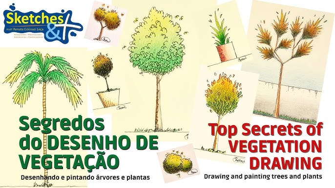 DESENHO DE PAISAGEM - Desenho de vegetação em perspectiva #desenho