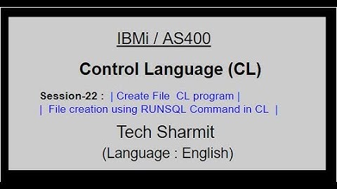 Create table using RUNSQL command in CL program  | create file in CL program | CREATE Table | RUNSQL