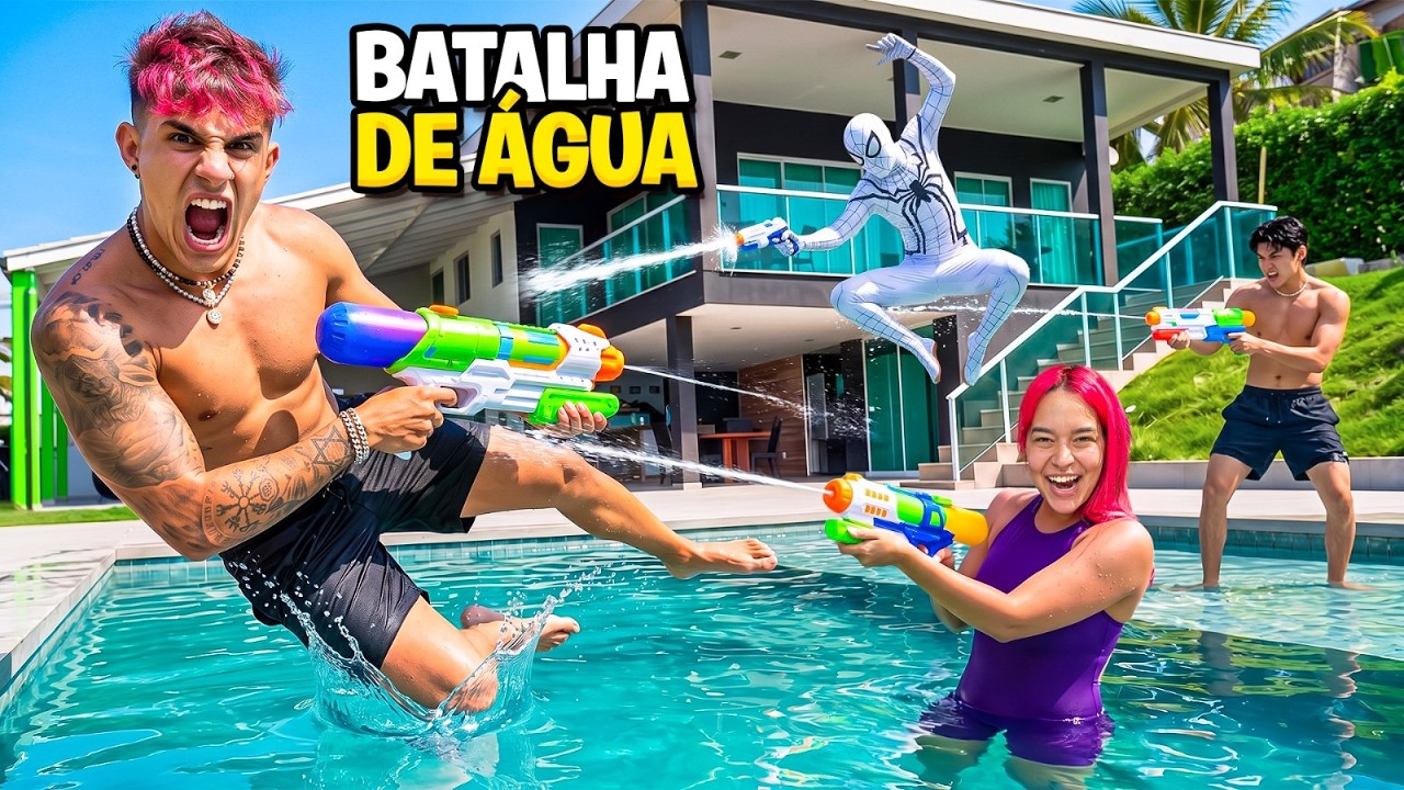 FIZEMOS UMA BATALHA DE ÁGUA NA MANSÃO *balão de água