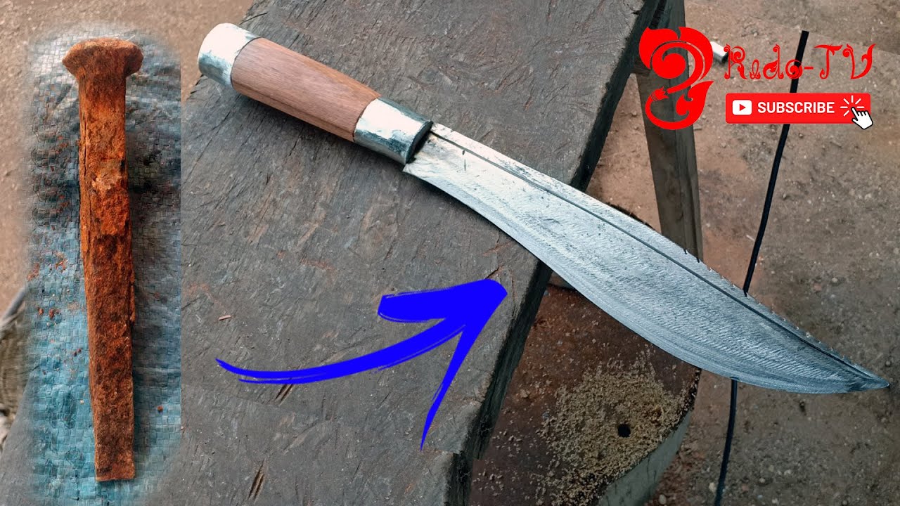 How to make an amazing Knife from old Steel Chisel, Rambo Knife DIY