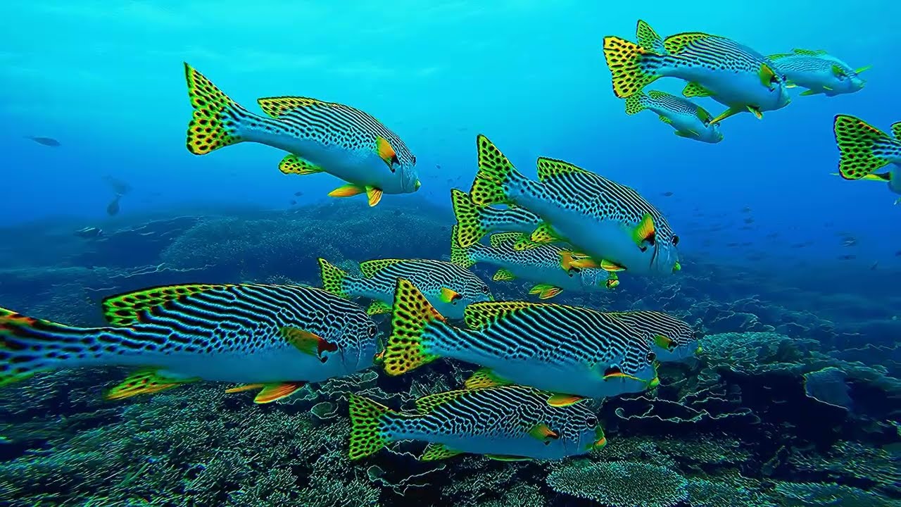 Relaxing Music And Coral Reef Fish
