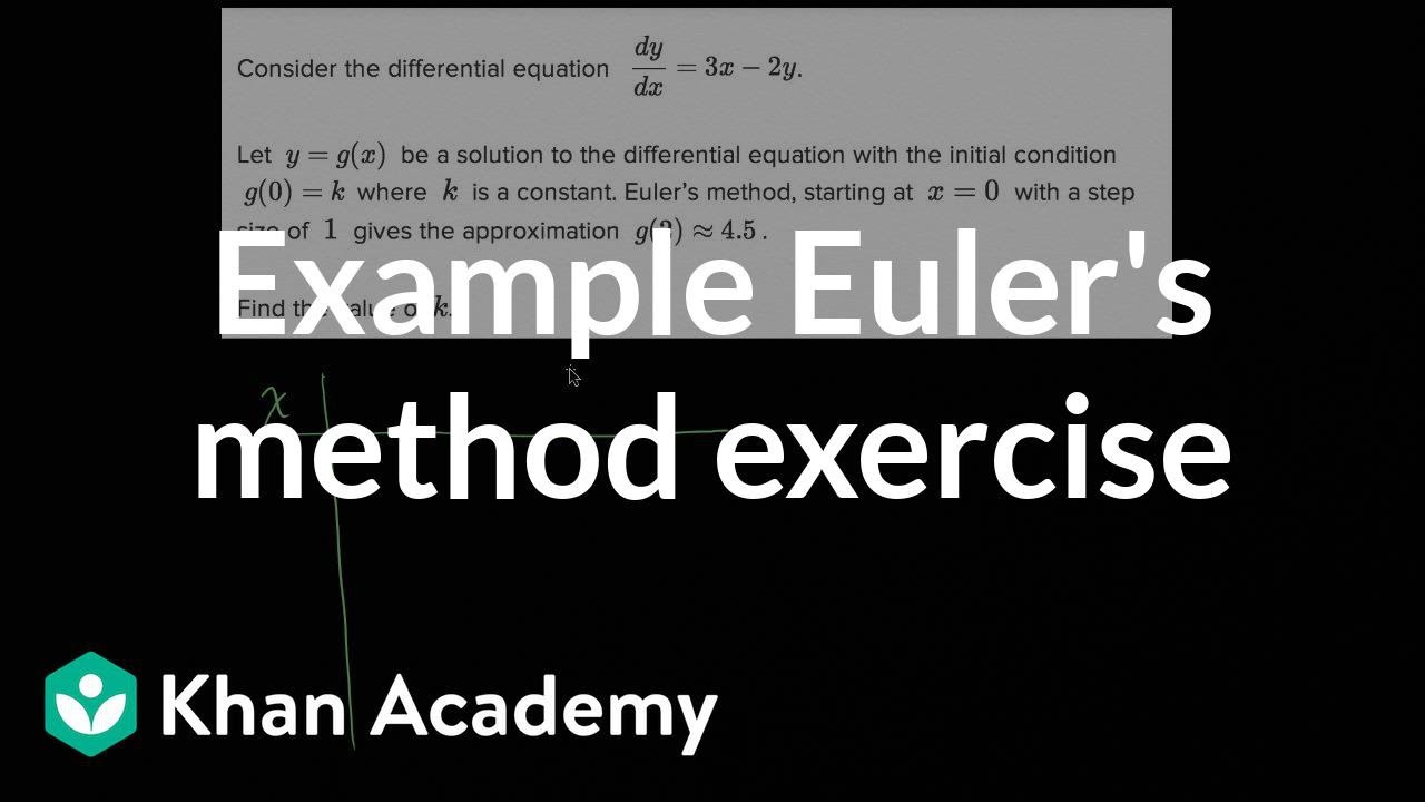 Worked Example Euler S Method Differential Equations Video Khan Academy