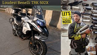 Loudest Benelli TRK 502 X | Aftermarket Exhaust in Karol Bagh | Benelli Flyby & Top Speed Test 2023