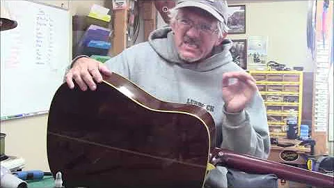 Repairing  loose binding on a Martin D-28 1941 Aut...