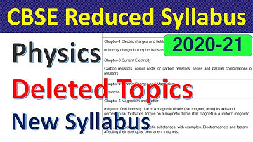 Physics New Syllabus for class 12 2021 | CBSE reduced Syllabus | CBSE Latest News