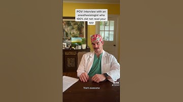 POV your residency interview with an anesthesiologist who did not read your app