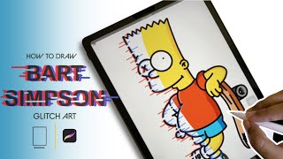 How to draw Glitch effect - The Simpsons (#shorts) | Bart Simpson| Glitch art on iPad Pro 2021 screenshot 2