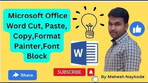 Class-3 Microsoft Office Word Cut Paste, Copy Paste Format Painter Font Block