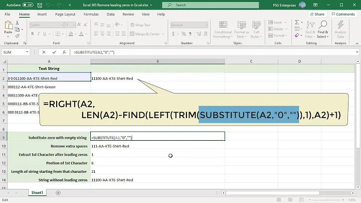 How to Remove Leading Zeros in Excel - Office 365