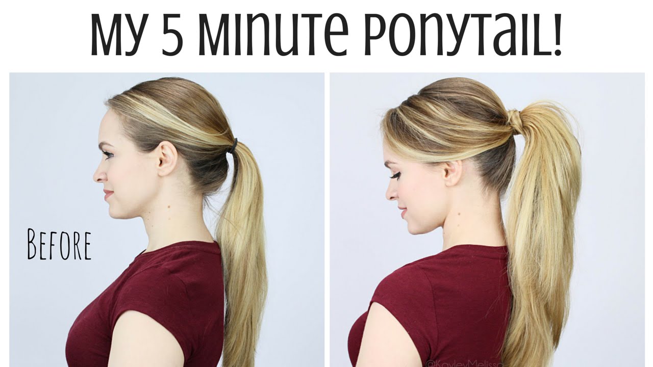 My 5 Minute Ponytail Routine - KayleyMelissa