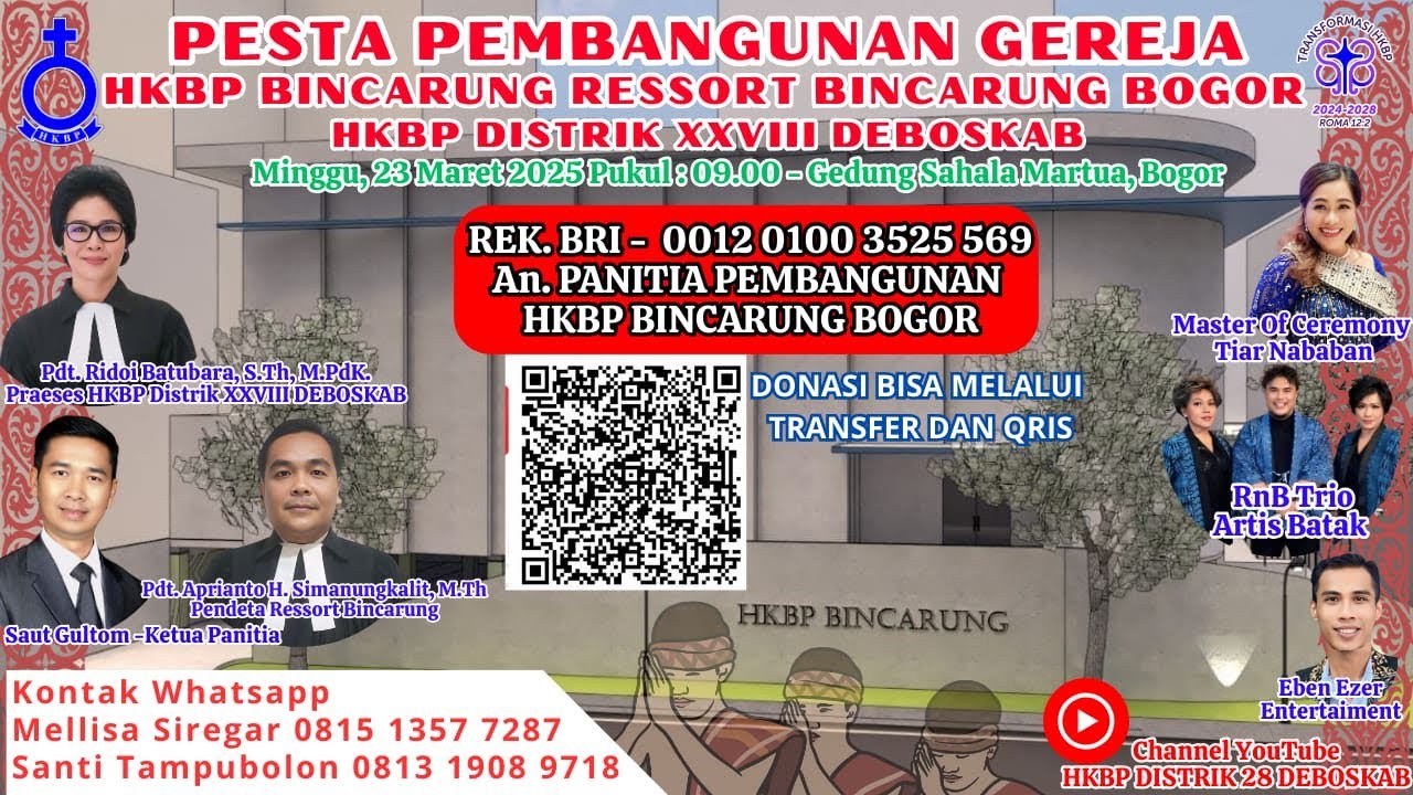 PARTORDING NI ACARA MINGGU OKULI & PESTA PEMBANGUNAN HKBP BINCARUNG - 23 Maret 2025