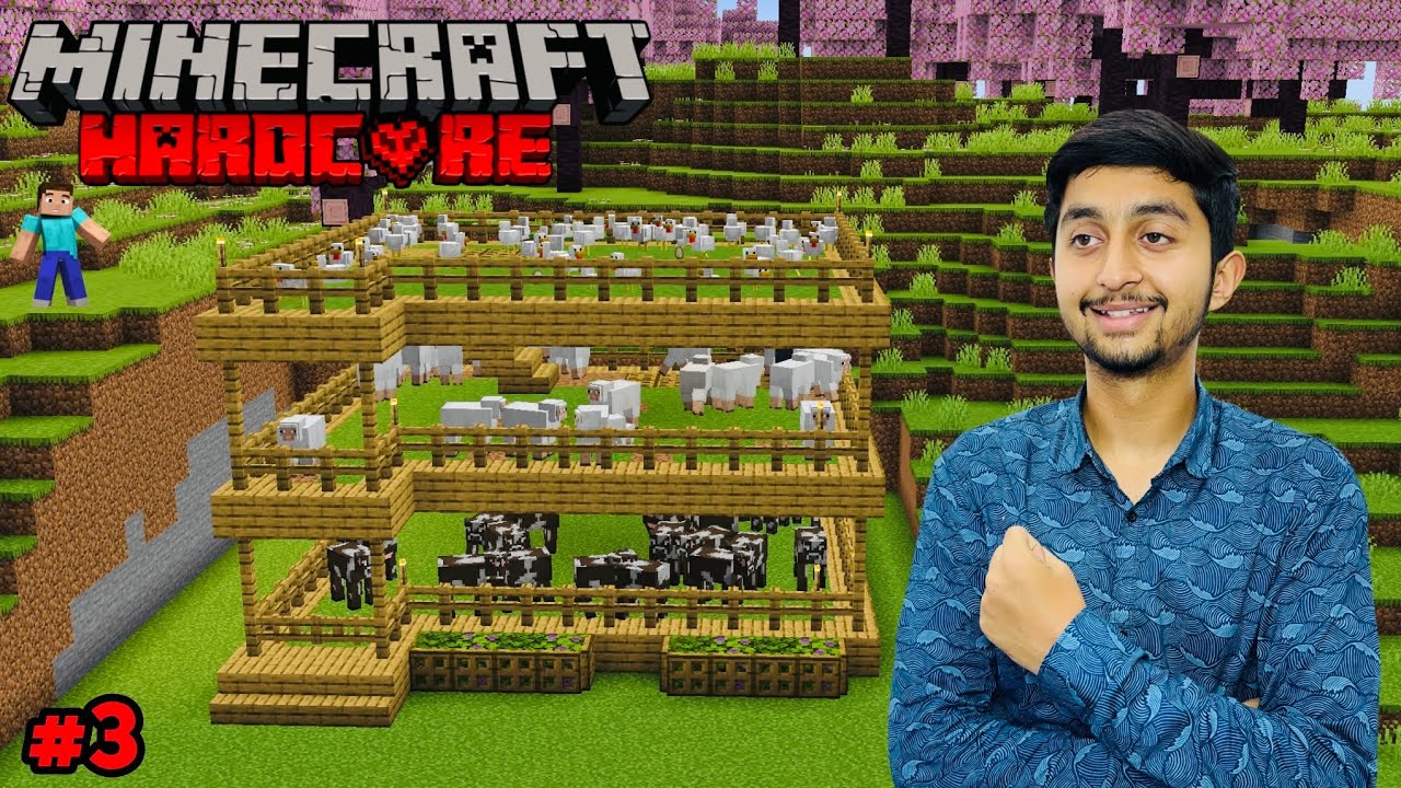 I MADE BIG FARM FOR MY ANIMALS | MINECRAFT HARDCORE #3 - YouTube