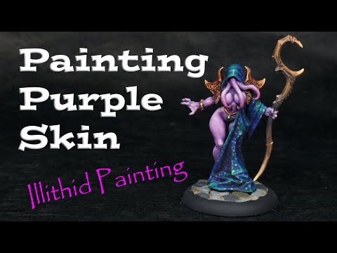 Painting Purple Skin on Miniatures - D&D Illithid Painting