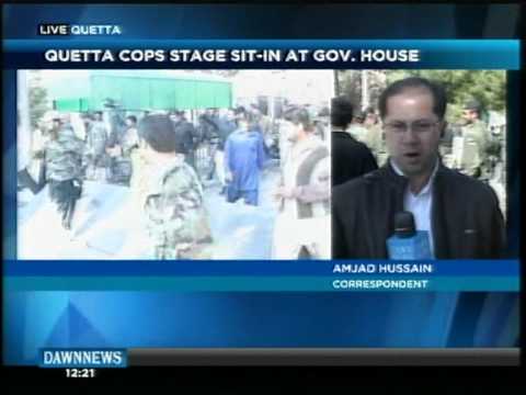 Quetta Police Protesting For Salary Increase (Dawn...