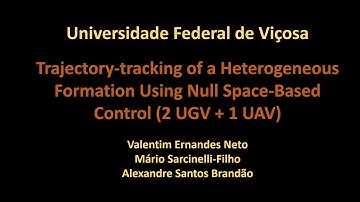 Trajectory-tracking of a Heterogeneous Formation Using Null Space-Based Control (2 UGV + 1 UAV)