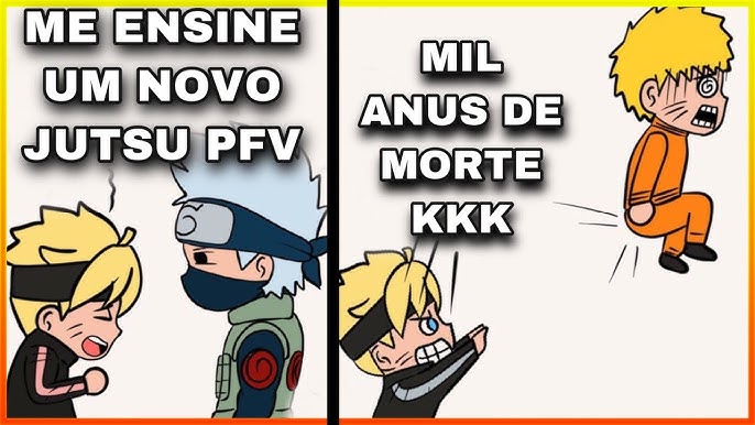 Eu tive um susto do caramba  Memes engraçados naruto, Naruto