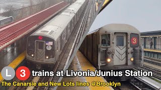 BMT/IRT: L and 3 trains at Livonia Avenue /Junius Street station