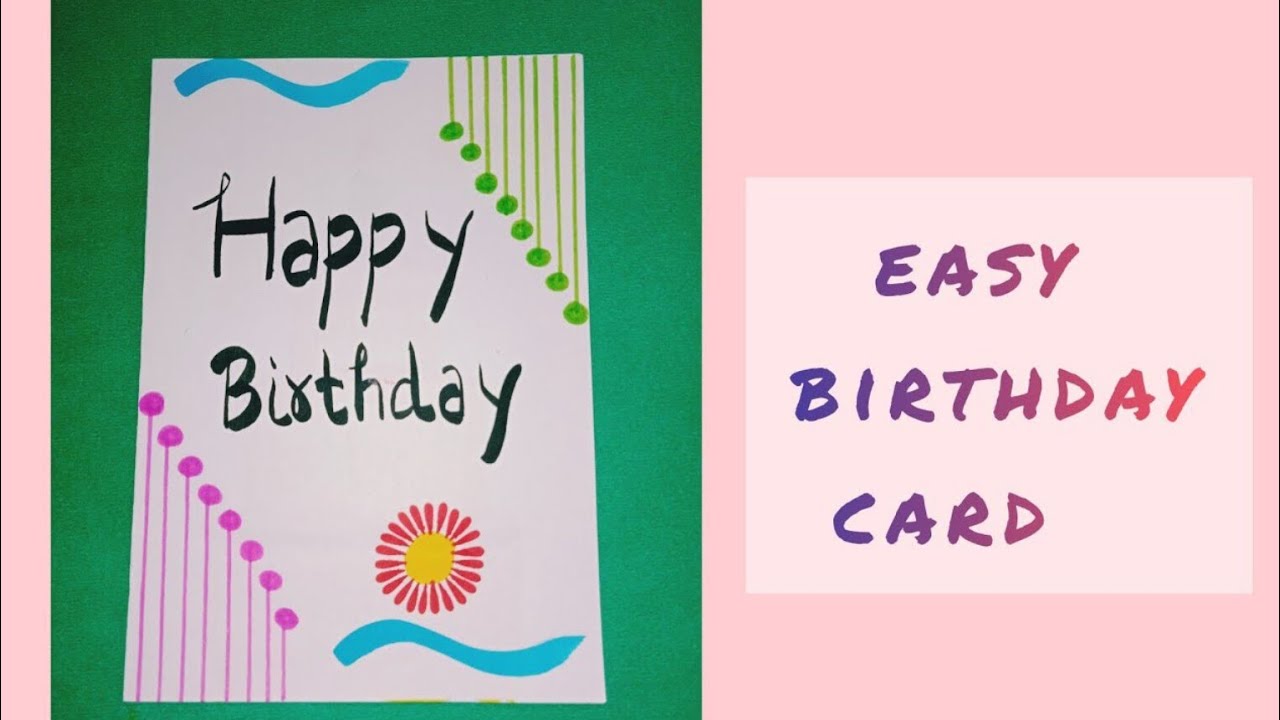 How to make easy birthday card | Handmade birthday card - YouTube