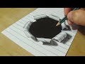 How to draw a hole in paper  anamorphic illusion