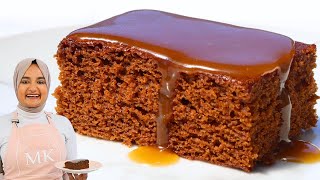 You've never had a moist GINGERBREAD CAKE like this before! Easy recipe with butterscotch sauce