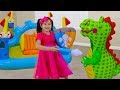 Jannie Pretend Play w/ Giant Inflatable Princess Castle Toy for Kids