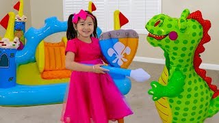 Jannie Pretend Play w/ Giant Inflatable Princess Castle Toy for Kids