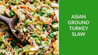 Asian ground turkey slaw -